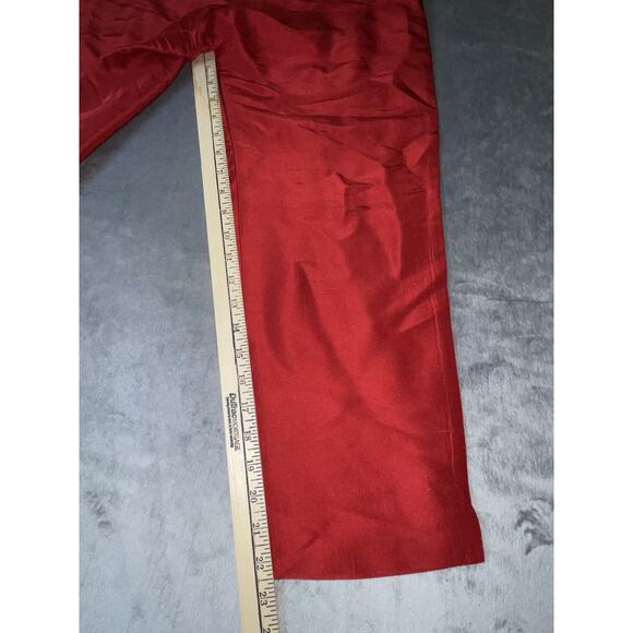 Lauren Ralph‎ Lauren Silk Blazer & Pant Set Women’s Size 6 Red 3 Button - Picture 13 of 16